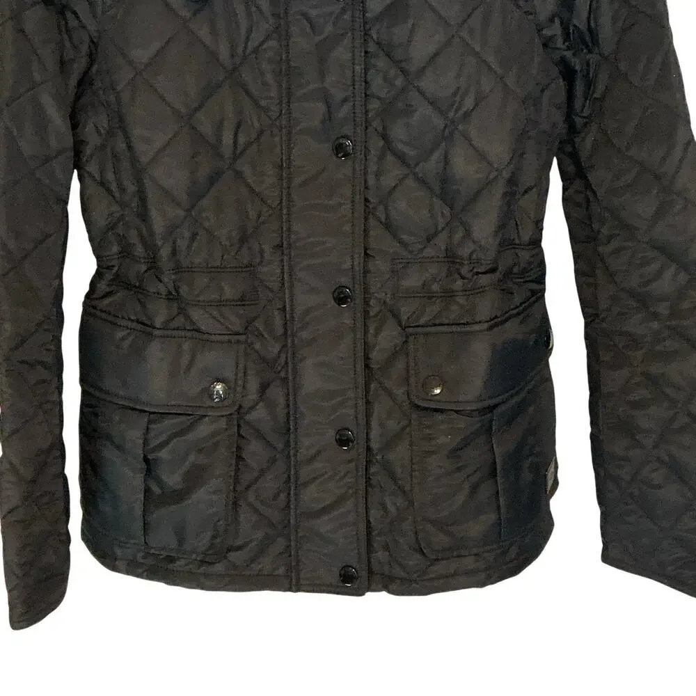 Coach Puffer Quilted Lightweight‎ Cinched Waist Black Jacket Women's Medium NWT